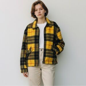 Urban Outfitters Brushed Plaid Flannel Zip Jacket Size Large NEW UNISEX